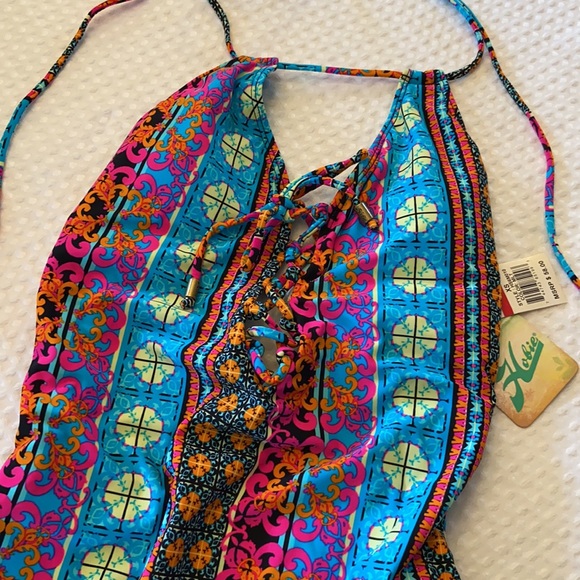 NWT! HOBIE Bright Multicolor One Piece Swimsuit - Picture 2 of 13